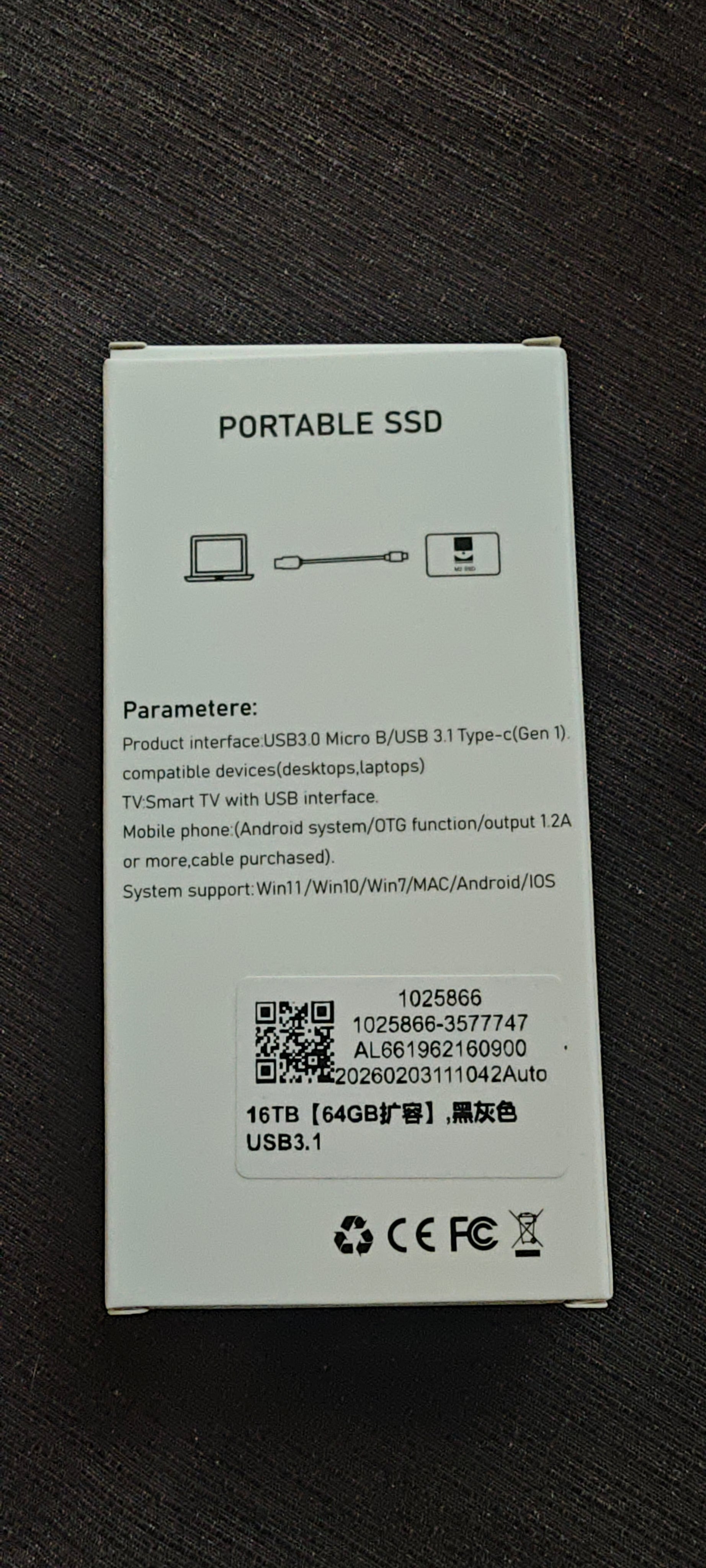 Portable M.2 SSD 16TB